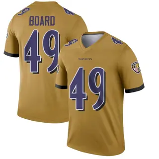 Baltimore Ravens Men's Chris Board Legend Inverted Jersey - Gold