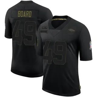 Baltimore Ravens Men's Chris Board Limited 2020 Salute To Service Jersey - Black