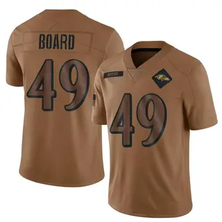 Baltimore Ravens Men's Chris Board Limited 2023 Salute To Service Jersey - Brown