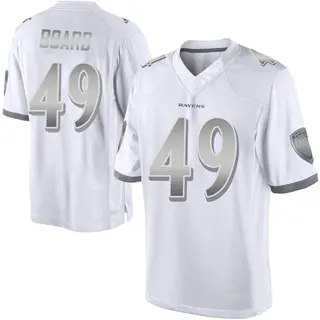 Baltimore Ravens Men's Chris Board Limited Platinum Jersey - White