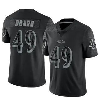 Baltimore Ravens Men's Chris Board Limited Reflective Jersey - Black