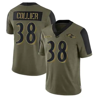 Baltimore Ravens Men's Chris Collier Limited 2021 Salute To Service Jersey - Olive