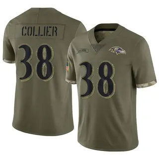 Baltimore Ravens Men's Chris Collier Limited 2022 Salute To Service Jersey - Olive