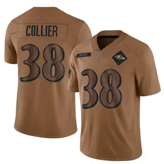 Baltimore Ravens Men's Chris Collier Limited 2023 Salute To Service Jersey - Brown