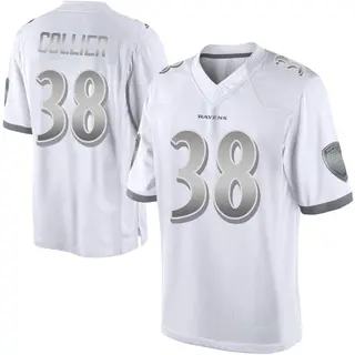 Baltimore Ravens Men's Chris Collier Limited Platinum Jersey - White