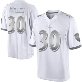 Baltimore Ravens Men's Trayvon Mullen Limited Platinum Jersey - White