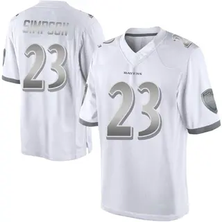 Baltimore Ravens Men's Trenton Simpson Limited Platinum Jersey - White