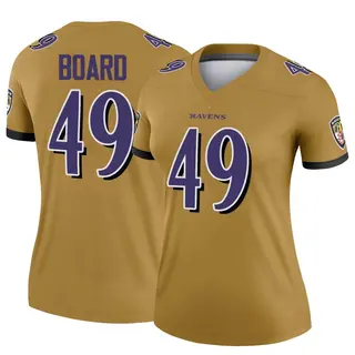 Baltimore Ravens Women's Chris Board Legend Inverted Jersey - Gold