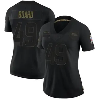 Baltimore Ravens Women's Chris Board Limited 2020 Salute To Service Jersey - Black