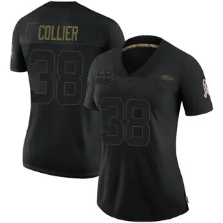 Baltimore Ravens Women's Chris Collier Limited 2020 Salute To Service Jersey - Black