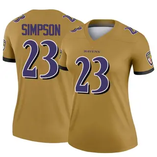 Baltimore Ravens Women's Trenton Simpson Legend Inverted Jersey - Gold