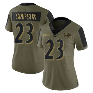 Baltimore Ravens Women's Trenton Simpson Limited 2021 Salute To Service Jersey - Olive