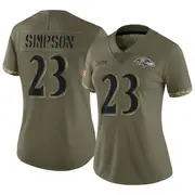 Baltimore Ravens Women's Trenton Simpson Limited 2022 Salute To Service Jersey - Olive