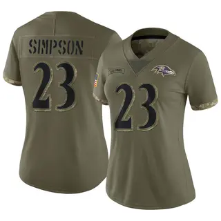 Baltimore Ravens Women's Trenton Simpson Limited 2022 Salute To Service Jersey - Olive