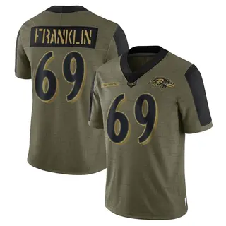 Baltimore Ravens Youth Ja'Mion Franklin Limited 2021 Salute To Service Jersey - Olive