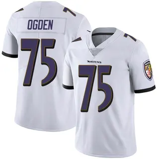 Limited Men's Jonathan Ogden White Road Jersey - #75 Football Baltimore  Ravens 100th Season Vapor Untouchable Size 40/M