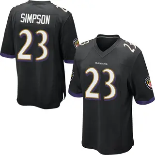 Baltimore Ravens Youth Trenton Simpson Game Jersey - Black