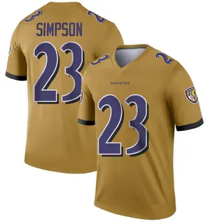 Baltimore Ravens Youth Trenton Simpson Legend Inverted Jersey - Gold