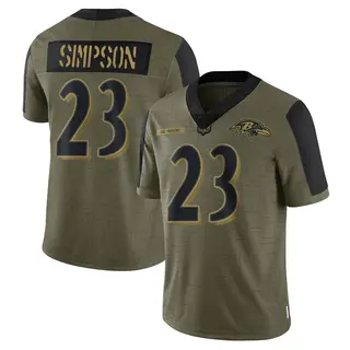 Baltimore Ravens Youth Trenton Simpson Limited 2021 Salute To Service Jersey - Olive