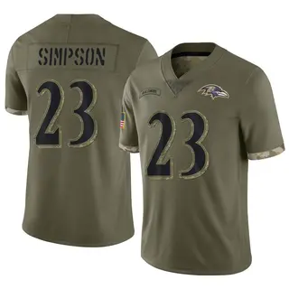 Baltimore Ravens Youth Trenton Simpson Limited 2022 Salute To Service Jersey - Olive